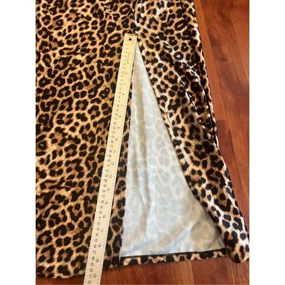 NWOT. Popular 21 Leopard-print long Maxi dress Women Size Large - Picture 5 of 9